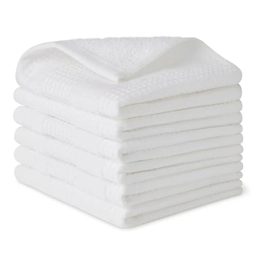 Offerta a tempo: Amazon Basics Strofinacci da Cucina in 100% Cotone Biologico a Trama Nido d'Ape - Ultra Assorbenti, Asciugatura Rapida, Strofinacci e Panni per Piatti Anti-pelucchi, 31 x 31 cm, 6 Pezzi, Bianco - 41% da 15.91 € a 9.42 €