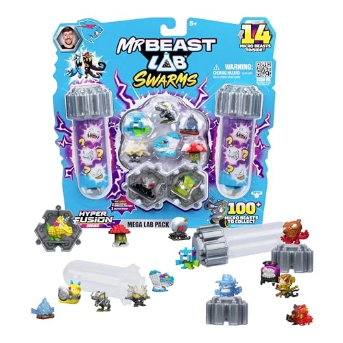 Limited offer: MrBeast Lab Swarms Series 3, Hyper Fusion Series, 14 Pack Collectible Micro Beasts, 14 Collectible Stickers & 4 Fusion Caps to Build Out Your Own MrBeast Lab - Septic Snow Globe from 21.08 EUR to 14.97 EUR (save 29%)