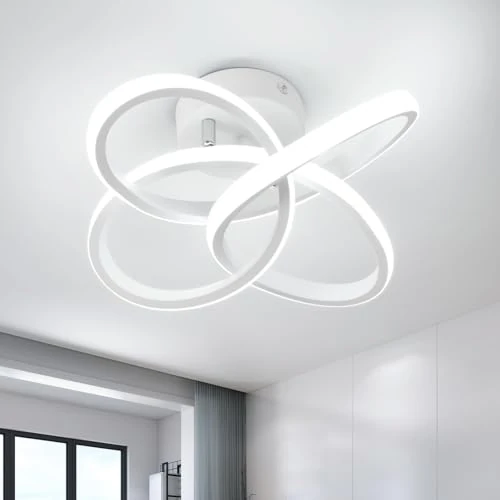 Oferta ograniczona: Lampa sufitowa LED, 32 W, nowoczesna lampa sufitowa w kształcie kwiatu, białe oświetlenie sufitowe LED na balkon, korytarz, do sypialni, salonu, jadalni, białe światło z 35.99 EUR na 25.99 EUR (znizka 28%)