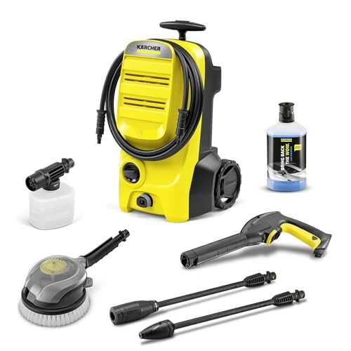 Kärcher K 4 Classic Car Pressure Washer, Pressure: Max. 130 Bar, Flow Rate: 420 l/h, Surface Performance: 30 m²/h, Including Car Kit, Yellow
