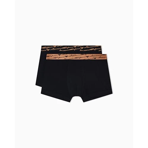 Offerta a tempo: Emporio Armani Boxer da Uomo Allover Shiny Logoband, Confezione da 2, Nero, XL, Nero, XL - 0.00% da 70.00 € a 70.00 €