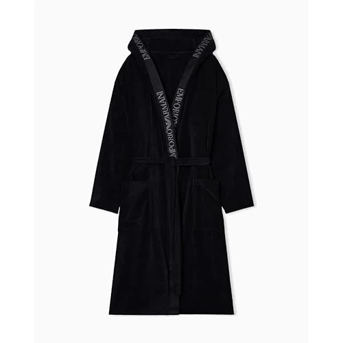 Limited-time offer: EMPORIO ARMANI Men's SPONGE BATHROBE Black L from 170.00 GBP to 137.20 GBP (save 19%)