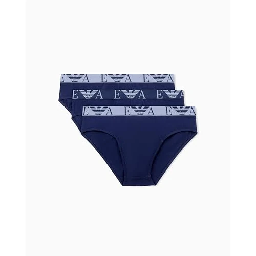 Emporio Armani Man's Bold Monogram 3-Pack Brief Blue XXL