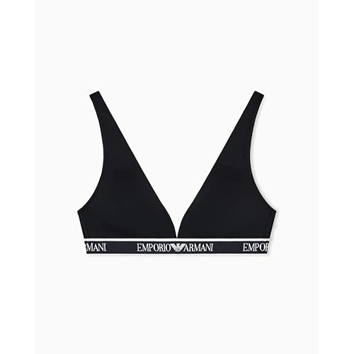 Emporio Armani Logoband Triangle Bra Soutien-Gorge rembourré, Noir, L Femme
