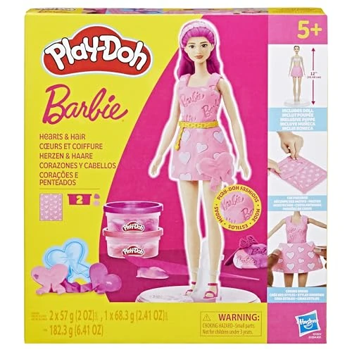Offerta a tempo: Play-Doh Barbie Cœurs et Coiffure, Coffret de pâte à Modeler - 42% da 24.99 € a 14.49 €