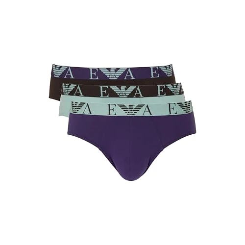 Emporio Armani Herren Bold Monogram 3-Pack Brief, Braun, M, braun, M