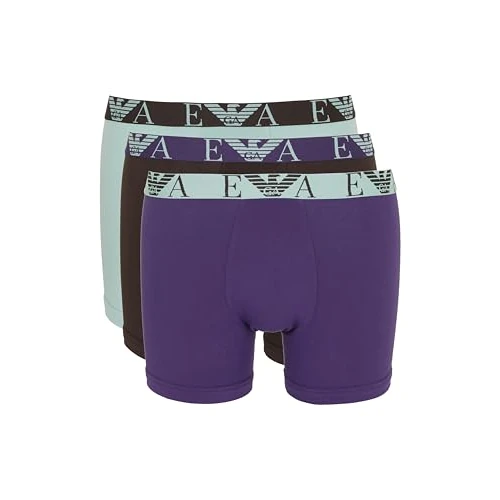 EMPORIO ARMANI Męskie bokserki Bold Monogram 3-pak, brązowe, S, Brązowy, S