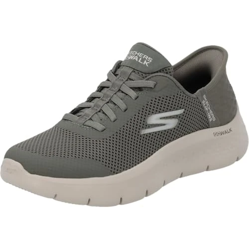 Skechers Chaussures à Enfiler GO Walk Flex Grand Entry pour Femme, Garniture Textile Olive, 40.5 EU