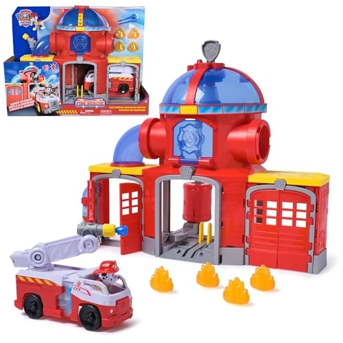 Zeitlich begrenztes Angebot: PAW PATROL – Fire Rescue Feuerwehr-Station mit Licht- und Soundeffekten, Wasserkanone, Rutschstange und Startrampe, ca. 38 cm, inkl. Marshall-Figur und Feuerwehrauto, für Kinder ab 3 Jahren von 39.99 € auf 38.19 € (5% Rabatt)