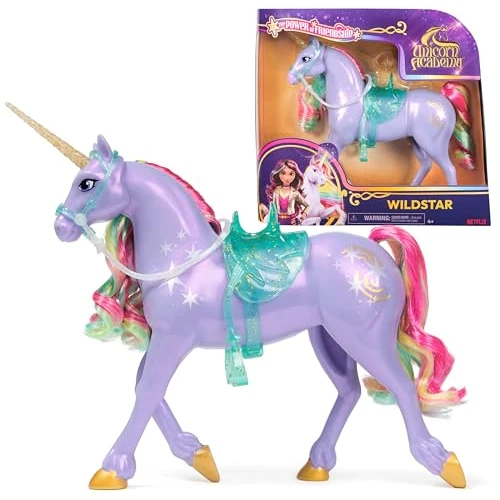 Offerta a tempo: Unicorn Academy, Wildstar Power of Friendship con sella e briglia semitrasparenti, 28 cm, bambole e unicorni giocattolo per bambine dai 4 anni in su - 41% da 29.99 € a 17.66 €