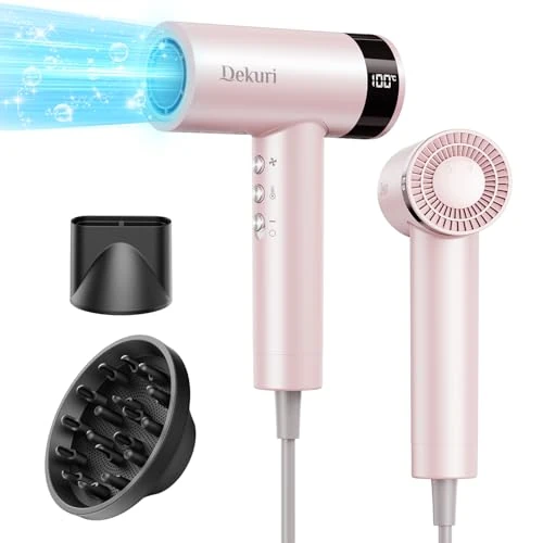 Limited offer: Hair Dryer, 110,000 RPM High Speed Fast Drying Blow Dryer, 200 Million Ionic Lightweight Hairdryer with Diffuser, Magnetic Nozzle, 4 Temps & 3 Speeds, Low Noise for Women & Men, Coral Pink from 199.99 EUR to 51.28 EUR (save 74%)