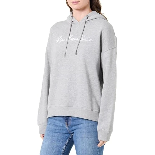 Offerta a tempo: Pepe Jeans Felpa con Cappuccio da Donna W Basic, Grigio (Grigio Marna), XL - 10% da 41.57 € a 37.53 €