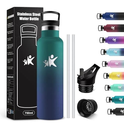 Offerta a tempo: KollyKolla Bottiglia Termica 750ml, Borraccia a Prova di Perdite, Facile Pulizia, senza BPA, Riutilizzabile, Bottiglia con Cannuccia, Borraccia per Adulto, Campeggio, Ciclismo, Lavoro, Viaggio - 29% da 19.99 € a 14.16 €