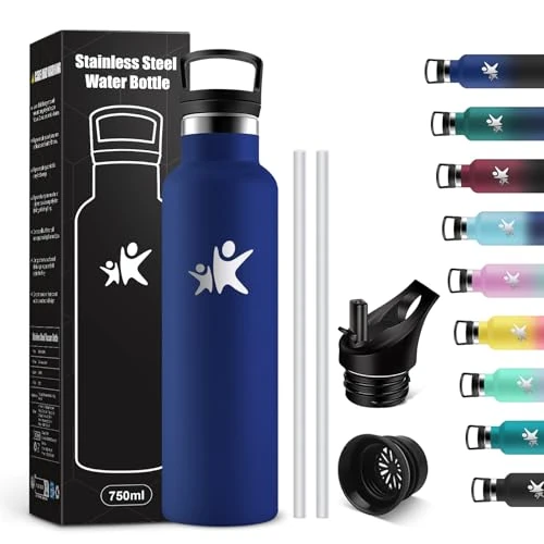 Offerta a tempo: KollyKolla Borraccia Termica 750ml, Bottiglia a Prova di Perdite, Facile Pulizia, senza BPA, Riutilizzabile, Bottiglia con Cannuccia, Borraccia per Adulto, Campeggio, Ciclismo, Lavoro, Viaggio - 24% da 19.99 € a 15.22 €