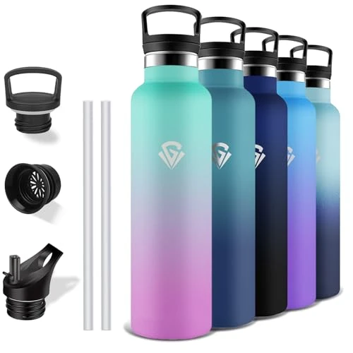Oferta limitada: Grsta Botella Agua Acero Inoxidable, Botella Termica 1 litro, A Prueba de Fugas, Botella con Pajita, Botella sin Bpa, Aislamiento al Vacío, Cantimplora para la Deportes, Senderismo, Gimnasio, Cámping de 21.49 € a 21.49 € (ahorro 0.00%)