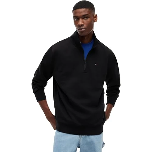 Tijdelijke aanbieding: Tommy Jeans Heren Tjm Reg Fleece 1/4Zip Mock Neck DM0DM20339 Half Zip Sweatshirt ZWART (Zwart), M van 56.86 € naar 56.86 € (0.00% korting)