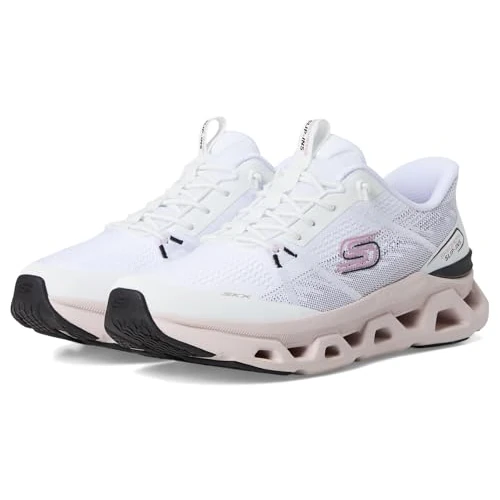 Offerta a tempo: Skechers Glide-Step Altus Fast Lane, Scarpe da Ginnastica Donna, White Mesh/Black & Pink Trim, 39 EU — 46% da 109,95 € a 59,30 €