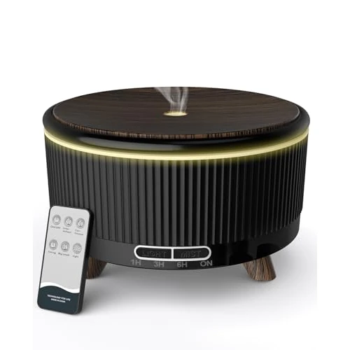 Zeitlich begrenztes Angebot: Aroma Diffuser, 500mL Diffuser ätherische öle,Duftöl Diffuser，Holzmaserung schwarz von 29.99 € auf 23.79 € (21% Rabatt)