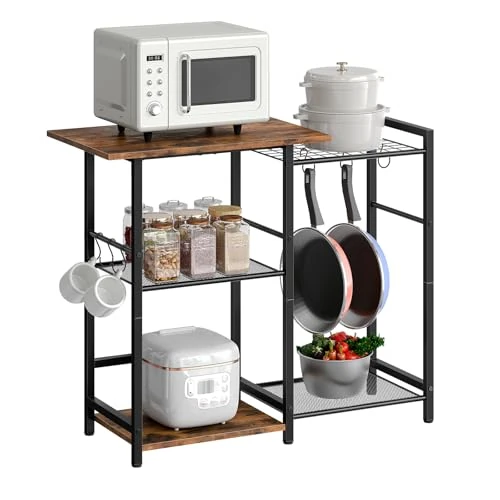 Tijdelijke aanbieding: HOOBRO Keukenrek, magnetronstandaard, koffiekast, voor kleine ruimtes, keuken, eetkamer, rustiek bruin en zwart EBF15HB01 van 42.01 EUR naar 42.01 EUR (korting 0%)