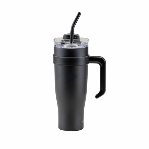 Limitiertes Angebot: FACKELMANN Isoliertrinkbecher XXL schwarz 1200 ml – Für Kaltgetränke, aus hochwertigem Edelstahl mit doppelwandiger Isolierung und flexibler Trinkhalmverlängerung von 24.99 EUR auf 17.38 EUR (Spare 30%)