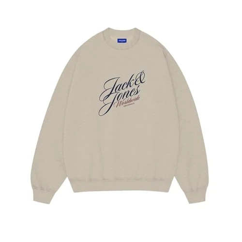 JACK & JONES Men's Jorinwood Sweat Crew Neck FST, Antique White, S