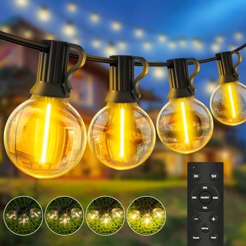Offre limitée : Guirlande Lumineuse Guinguette Exterieur Led : 20M/65.5FT Guirlandes Lumineuses Exterieure 25+2 G40 Ampoule Jardin Terrasse Lampe IP44 Imperméable Extérieur lumineuses Extérieure Electrique Lumiere de 33.99 € à 33.99 € (0.00% de remise)