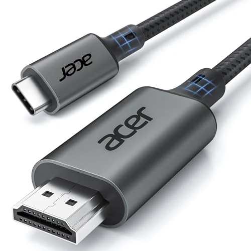 期間限定オファー: Acer Type-C HDMI ケーブル [4K@60Hz 映像出力] USB-C to HDMI 変換ケーブル [1m 短め] Thunderbolt 4/3 対応 [単方向通信] ナイロン編み Type-C 変換アダプタ ノートパソコン・タブレット・iPhone 16/15 Pro/Pro Max・MacBook/MacBook Air・Galaxy S24 対応 通常価格 2098.89 JPY セール価格 1889.00 JPY (割引 10%)