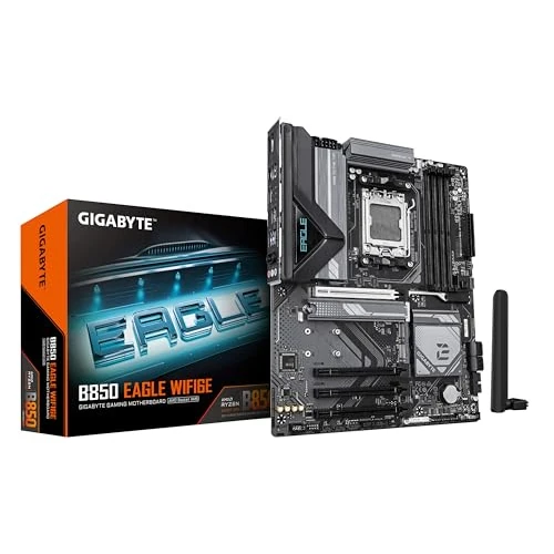 Offerta a tempo: GIGABYTE B850 EAGLE WIFI6E Scheda Madre - CPU AMD Ryzen Serie 9000, VRM digitale 8+2+2 fasi, fino a 8200MHz DDR5 (OC), 1xPCIe 5.0 + 2xPCIe 4.0 M.2, LAN GbE, WIFI 6E, USB 3.2 Gen 2 - 16% da 179.50 € a 149.99 €
