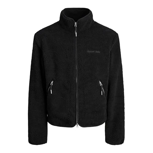 JACK & JONES Men's Jornorrebro Teddy Jacket Sn, Black, XS, black, x_s