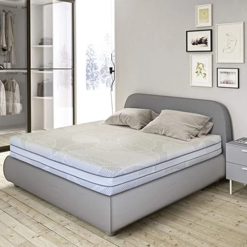 Flexinn Colchón de espuma viscoelástica con 1600 muelles independientes y Memory Gel. Altura: 25 cm, rigidez 8 de 10, desenfundable, dispositivo médico clase I (80 x 190 cm)