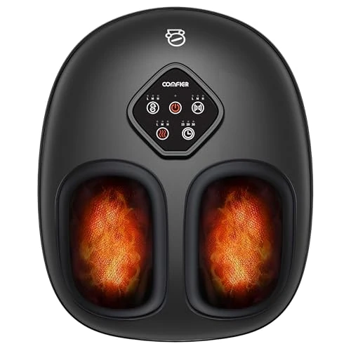 Tijdelijke aanbieding: COMFIER voetmassageapparaat met acupressuur voetmassageband en verwarmingsfunctie, knedende en rollende compressiemassage van 91.41 € naar 91.41 € (0.00% korting)