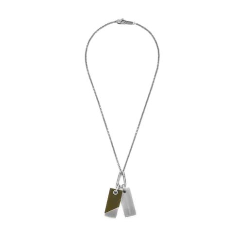 Oferta limitada: Emporio Armani Collar de acero inoxidable plateado para hombre, EGS3179040, talla única, Acero inoxidable, No es una piedra preciosa, Plateado (Matte Silver) de 139.00 € a 55.59 € (ahorro 60%)
