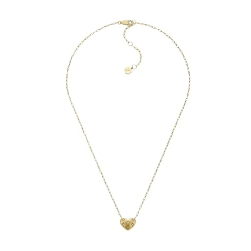 Limitiertes Angebot: Fossil Sadie Damen-Edelstahl-Halskette mit Karabinerverschluss, Safran-Gold von 65.00 EUR auf 31.95 EUR (Spare 51%)