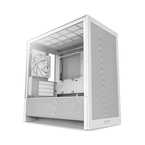 NZXT H3 Flow – Boîtier PC Gaming Micro-ATX – Flux d’air optimisé – 1 Ventilateur 120 mm Inclus – GPU Taille Standard – Rad. 280 mm Avant, 240 mm Dessus – Carte mère Back-Connect – Blanc
