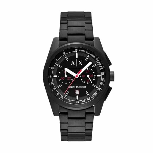 Limited-time offer: Armani Exchange Watch for Men, Quartz Chronograph Movement and 42mm Case Size with Stainless Steel Strap, Charcoal Black from 118.80 £ to 118.80 £ (save 0.00%)