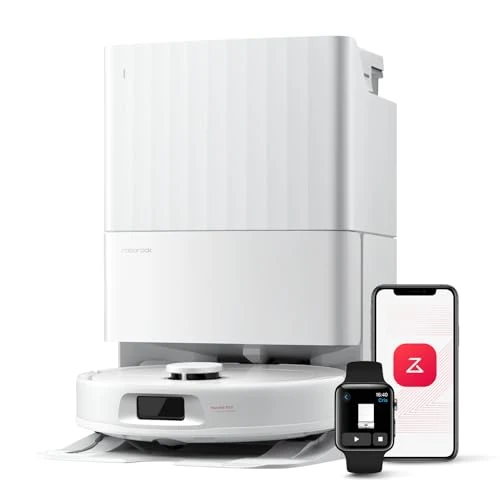 roborock QV 35A robot odkurzający, 8000Pa HyperForce, wielofunkcyjna stacja, mop obrotowy 200 obr./min i podnośnik 10 mm, zapobieganie splątaniu, unikanie przeszkód, mapowanie, aplikacja