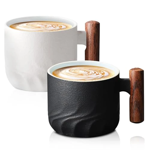 Offerta a tempo: SUNOYA Tazzine Caffè in Porcellana: 2 Pezzi Tazzine Da Caffè, Tazzines Caffes Particolari Con Manici, Tazzines Da Caffès per Espresso, Tazze Cappuccino per Cappuccino, Latte, Tè, Bianco+Nero - 0.00% da 12.88 € a 12.88 €