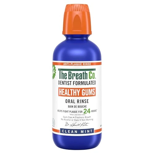 Offerta a tempo: The Breath Co. Collutorio Protezione Gencives, Formula sviluppata da un dentista, aiuta a combattere la placca dentale per 24h*, rinfresca l'alito, senza alcol, non punge, 500ml - 35% da 15.16 € a 9.87 €