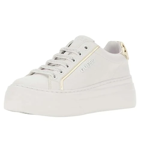 GUESS Femme Ameria Sneaker, White Platino, 37 EU
