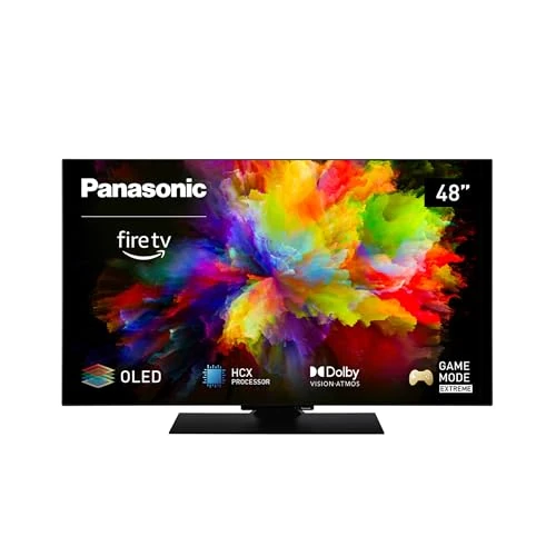 Panasonic TV-48Z80AEZ, Serie Z80 48 pollici Smart TV OLED 4K Ultra HD, 2024, Fire TV, Dolby Vision e Atmos, Modalità Game Extreme, Controllo Vocale Alexa, Airplay, Nero
