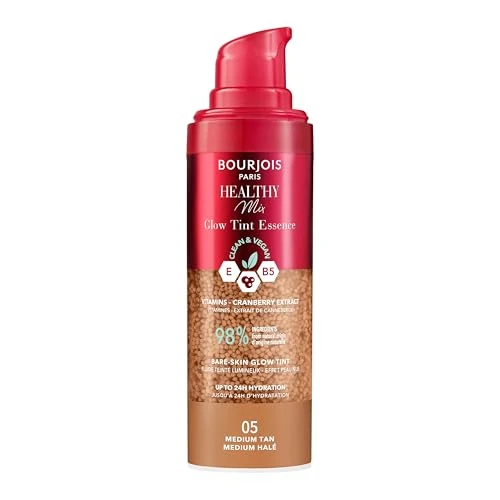 Offerta a tempo: Bourjois Healthy Mix, 05 Medium Tan, Glow Tint Essence, Effetto Filtro Pelle Nuda, Finish Luminoso, Idratante Colorato, Texture Rinfrescante, Formula Vegana e Clean, 30 ml - 48% da 24.00 € a 12.40 €