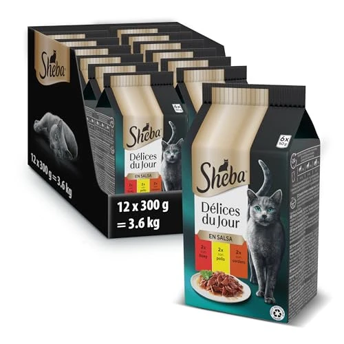 Offerta a tempo: Sheba cibo umido per gatti con manzo, pollo, agnello in salsa 6x50g - 28% da 35.39 € a 25.59 €