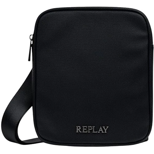 REPLAY FM3770 schoudertas voor heren, 0098 zwart, zwart (0098), Mittelgroße