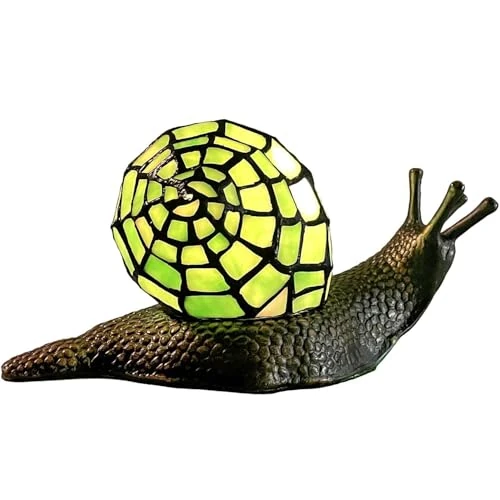 Oferta ograniczona: Bieye Land Snail Tiffany Style Witrażowa lampa stołowa z akcentem do dekoracji domu (Zielony, 10" gł. x 5" szer. x 5" wys.) z 439.00 EUR na 439.00 EUR (znizka 0%)