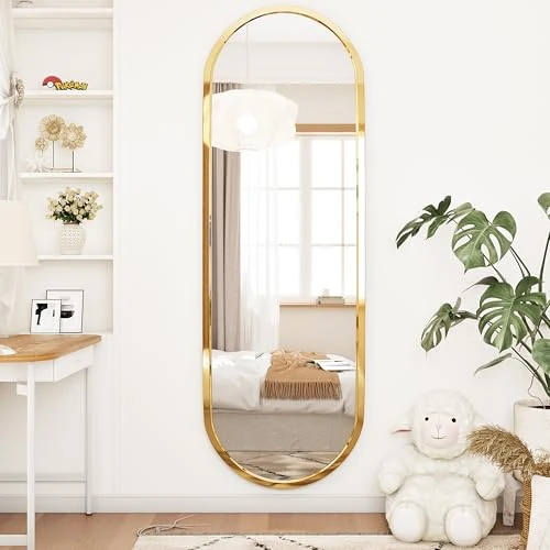 Offre limitée : Miroir Ovale, Miroir Mural 120 x 40 cm, Miroir en Pied, Cadre métallique, adapté à la Chambre à Coucher, au Salon, à la Maison, au Bureau, doré de 99.99 EUR à 67.99 EUR (remise 32%)
