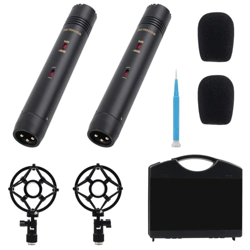 SVBONY SVMic M1 Microphone Dynamique Cardioïde pour Instruments, avec Suspension Antichoc et Étui Blister, Sensibilité/Atténuation des Basses Fréquences, Adapté à L'enregistrement D'instruments