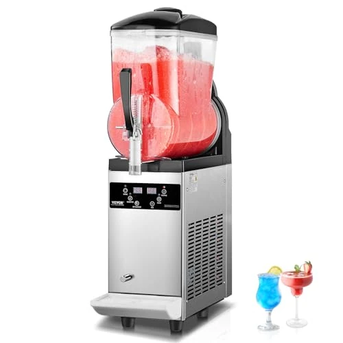 Offerta a tempo: VEVOR Macchina per Bevande Ghiacciate Fredde Commerciale, Macchina per Bevande Ghiacciate Serbatoio Singolo 12 Litri, Macchina per Frullati in Acciaio Inox, Macchina per Bevande Fredde Bar Hotel - 10% da 560.90 € a 504.90 €