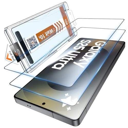 LK Tempered Glass Phone Screen Protector, 2 Pieces SM 25U Full Glass Film, Automatic Installation, Dust and Bubble Free, HD, Anti Fingerprint