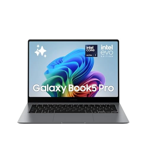 SAMSUNG Galaxy Book5 Pro 14", garantía 3 años, AI PC, procesador Intel Core Ultra 7 Serie 2, 16 GB RAM, 1 TB SSD, Pantalla táctil 3K Dynamic AMOLED 2X, Windows 11 Home, Copilot+ PC, Gris [Italia]