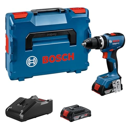 Bosch Professional 18V System GSB 18V-65 Cordless Hammer Drill (brushless Motor, incl. 2 x GBA 18V 2.0Ah Batteries, Charger GAL 18V-20)